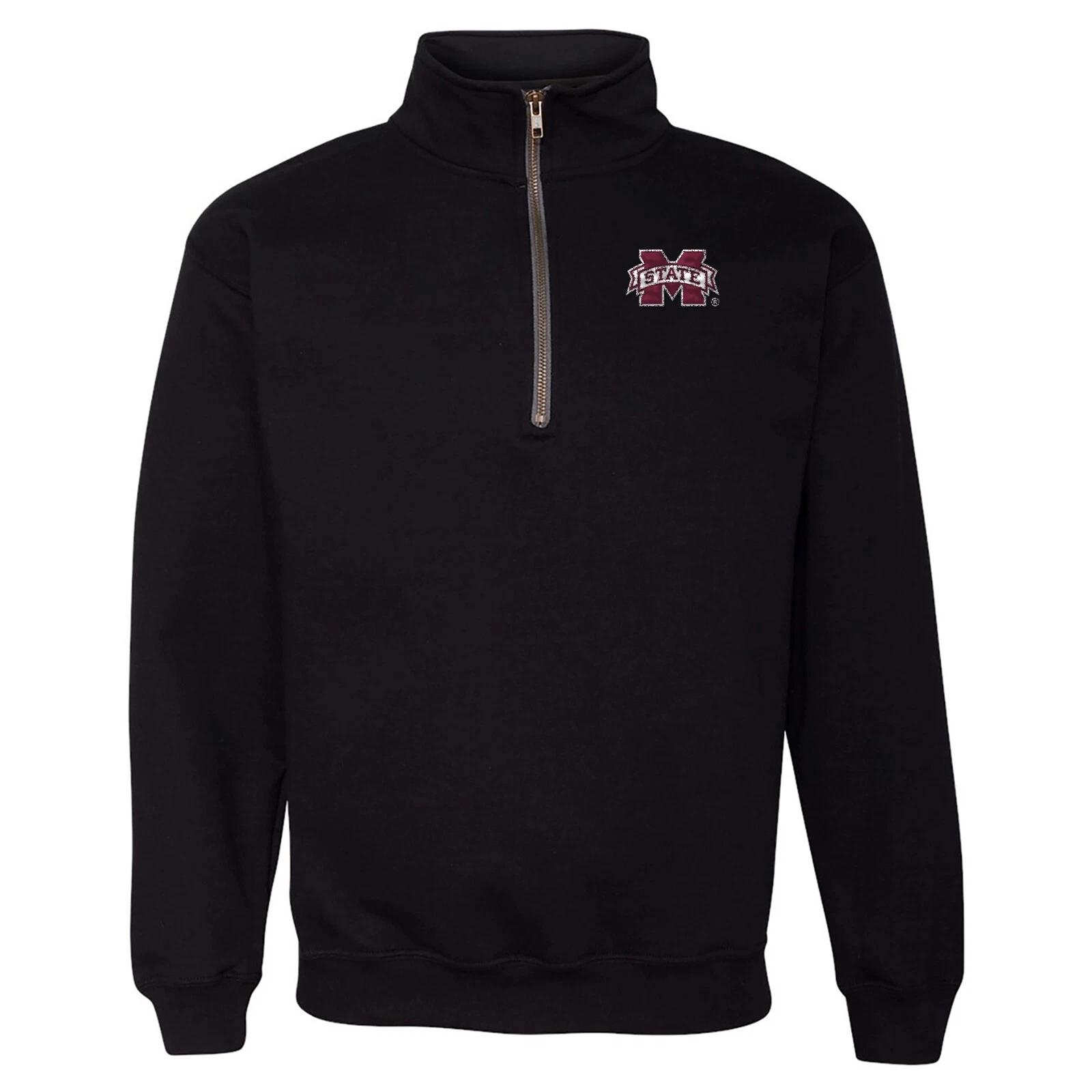 Mississippi State Bulldogs Primary Logo LC EMB QZip - Black L