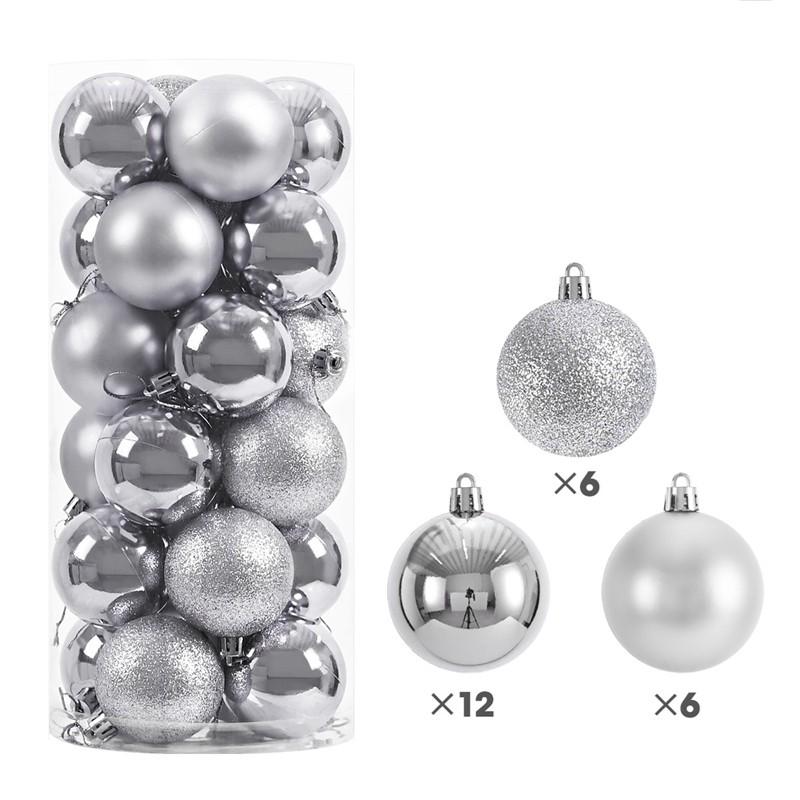 24pcs Christmas Balls Xmas Tree Hanging Ornaments 3/4/6cm Home Party Navidad 2026 New Gift Decorations