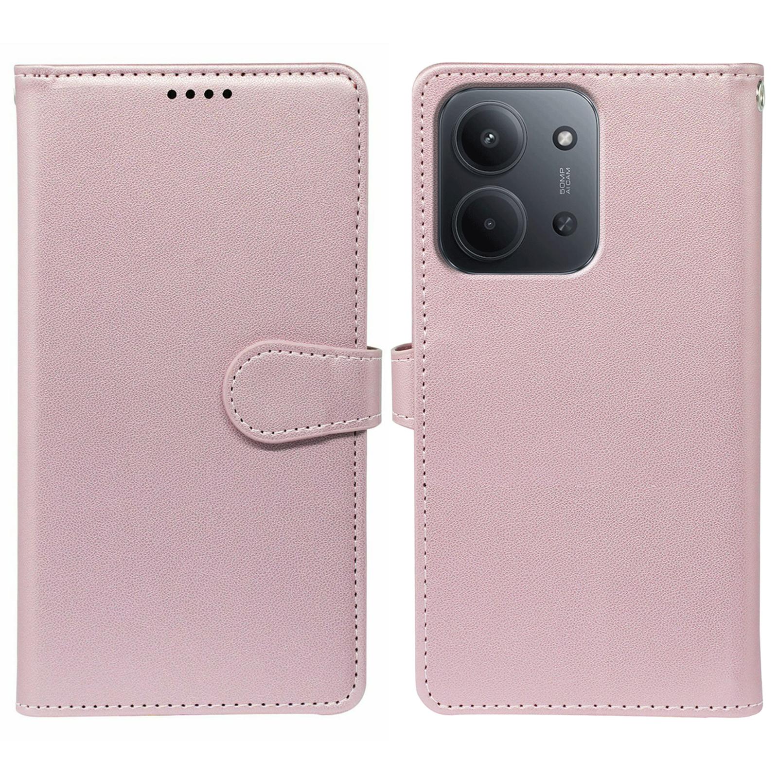 

For Xiaomi Redmi 15C 4G (Global) (171mm)/Poco C85 4G Case with 9 Card Slots PU Leather Stand Phone Cover Rose Gold