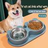 Portable Double Dog Bowl Set Stainless Steel Anti-Tumble Pet Food Tray Feeder Bottle Shape for Small Medium Large Dogs Charged