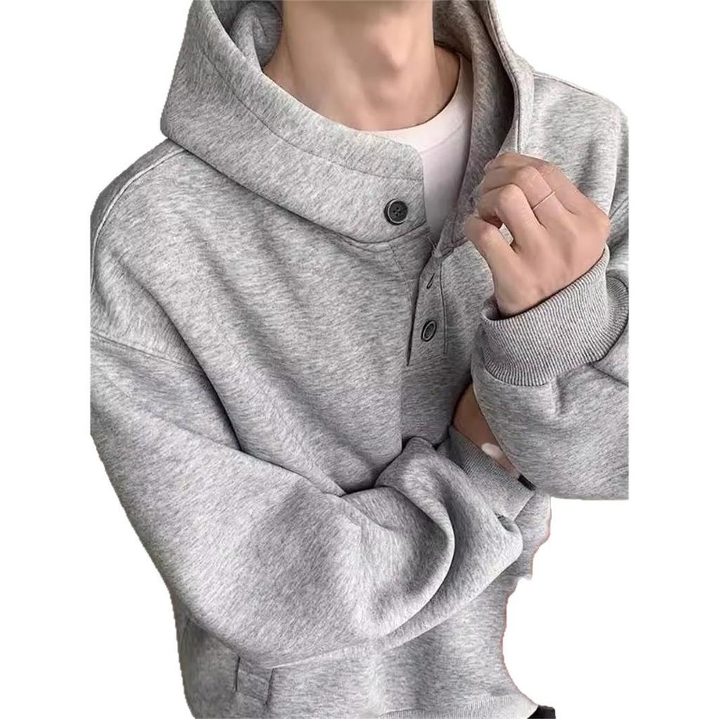 Vielseitiges einfarbiges Kapuzen-Fleece-Sweatshirt für Herren - Saubere Passform, lässige trendige Jacke