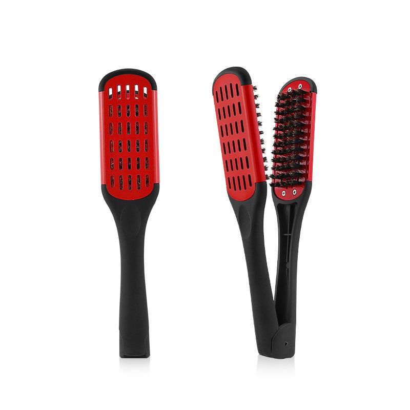 Board Comb Hair Hairdressing V-shaped Splint Pig Bristle Smoothing for Women (red and White Comb) Pin Brush Combs Abs Styling красный