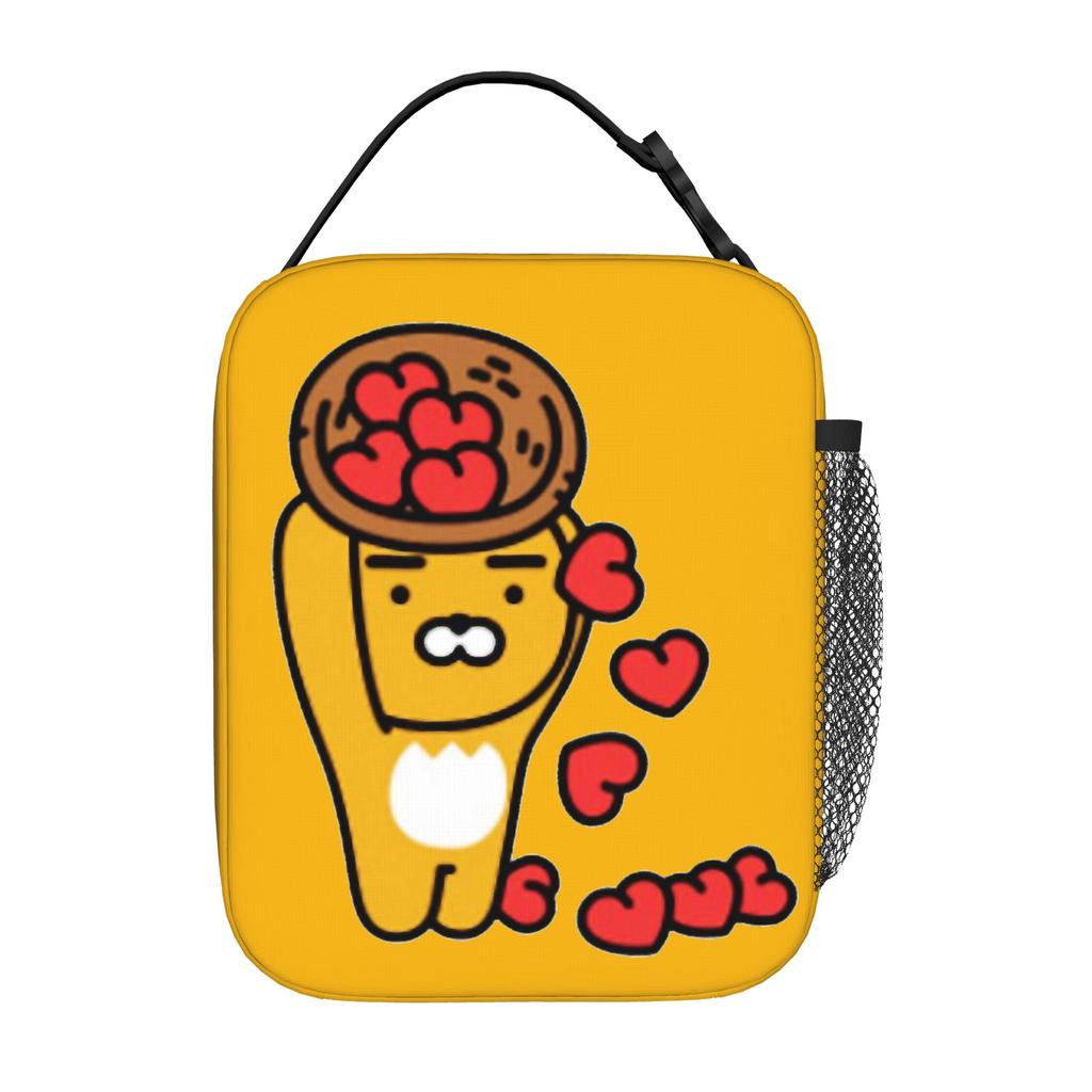 K-Kakao F-Friends Hello! Ryan Insulated Lunch Bag Leakproof Meal Container Cooler Bag Tote Lunch Box Picnic Food Handbags