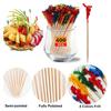 Бамбукові зубочистки для закусок Натуральні безсколкові зубочистки для вечірок для коктейльних напоїв Фрукти Сендвічі Аксесуари для дошки для закусок