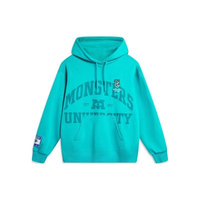 Li Ning Disney Collaboration Series Monsters University Letter Cartoon Print Fleece Warm Loose Pullover Hoodie Unisex Hoodies AWDT815-3