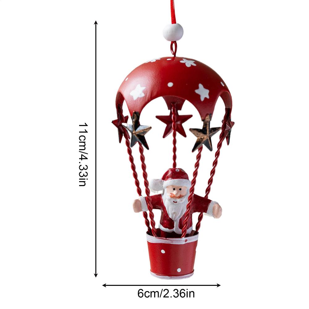 Christmas Tree Ornaments Snowman Santa Parachute Pendant Whimsical Hangable Christmas Ornaments for Balcony Staircase Patio красный