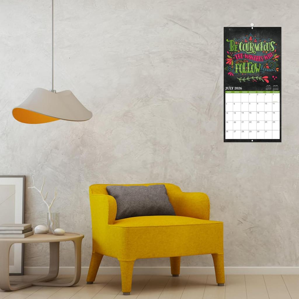 Calendar 2025-2026 Wall - Wall Calendar 2025-2026, Jul. 2025 - Dec. 2026, 12" X 24" (Open), 18 Monthly Wall Calendar, Unruled Block - Motivational