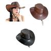 Wide Brim Western Cowboy Hat Ethnic Style Visor Cap Gentleman Knight Hat  Cycling