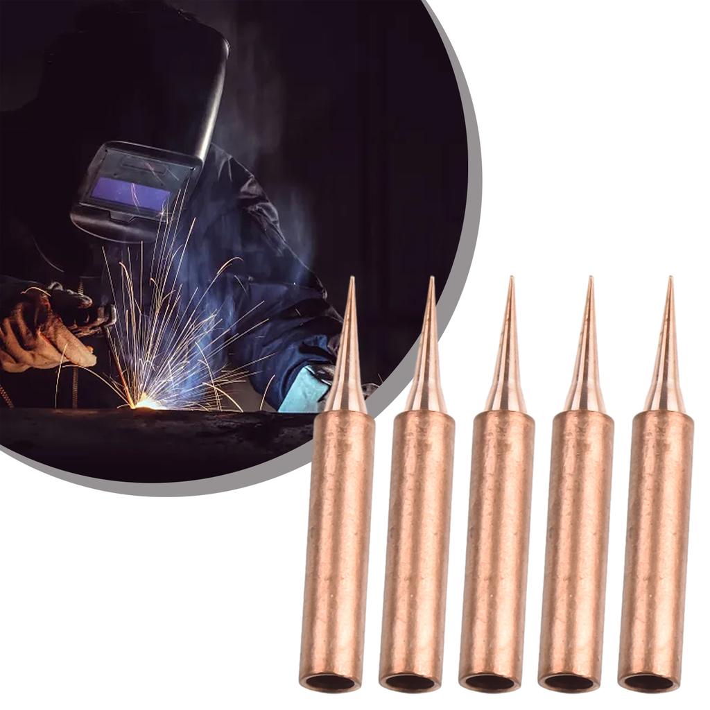 5 Pcs 900M-T Copper Soldering Iron Tips -free Welding Solder Tip 933.907.951 Rework Station Welding Head Soldering Tool