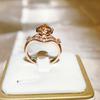 Personalized Jewelry European and American Popular Rose Gold Geometric Zircon Ring
