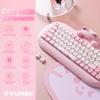 YUNZII C68 Бездротова ігрова клавіатура, Hi-Fi Милий кіт Кастомна RGB механічна клавіатура, Силіконова 65% Гаряча заміна Ергономічна Kitty Keeb