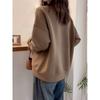 Plus Size Fleece Round Neck Sweatshirt Loose Casual Pullover Malat Brown Top
