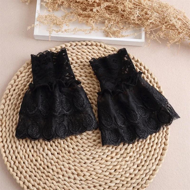 New Shirt Lace Detachable Cuffs Fake Flared Sleeves Women Sleeve Cuffs Ruffles Wristband Decorative Accessory