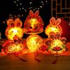 Chinese Style Mid-Autumn Rabbit Lantern Handmade Antique Lantern LED Lantern Toys  Lantern Festival