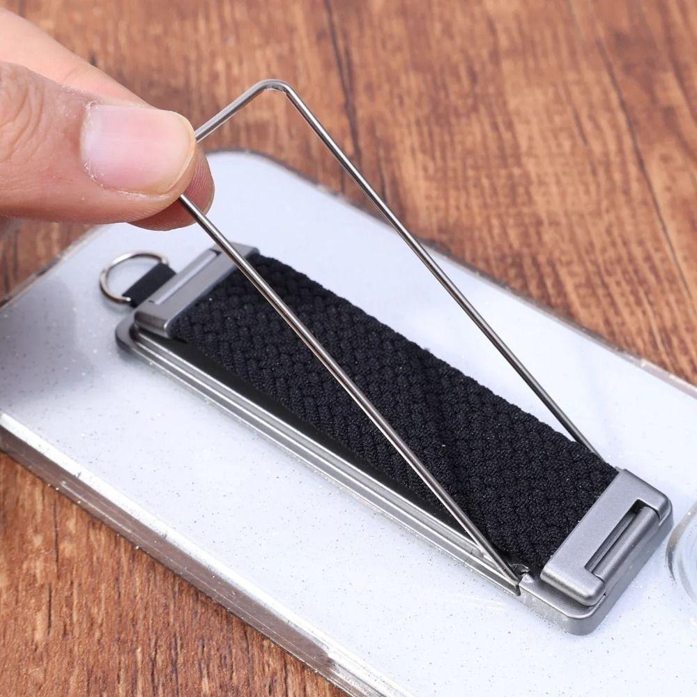 Universeller Handy-Fingerring-Halter mit Halterung für die Rückseite, Ständer, Riemen, faltbarer Handy-Ständer mit Metall-Lanyard-Ring