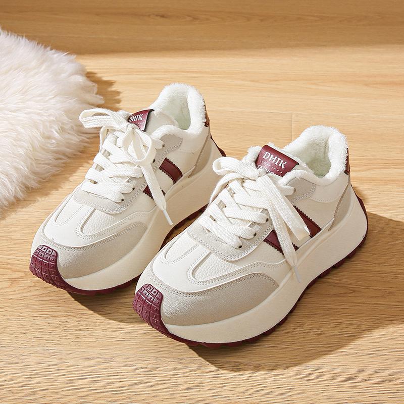 

Зимние женские повседневные кроссовки, теплая обувь с мехом, плюшевая спортивная обувь для женщин, высокие хлопковые ботинки, студенческая обувь для ходьбы 36 бежевый