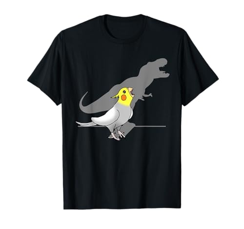 Cute screaming parrot, barb meme, funny T-rex cockatiel T-shirt