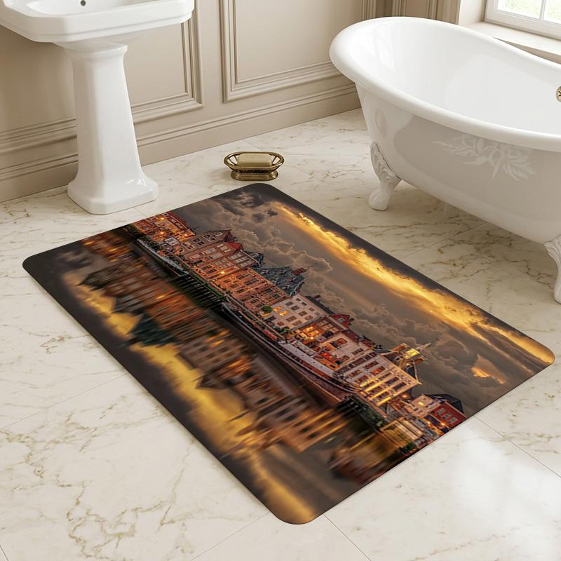 Harbor Sunset Living Room Nonslip Area Rug Soft Carpet For Bedroom Game Playroom Sofa Office Home Decor Doormat Christmas Gift C9291129