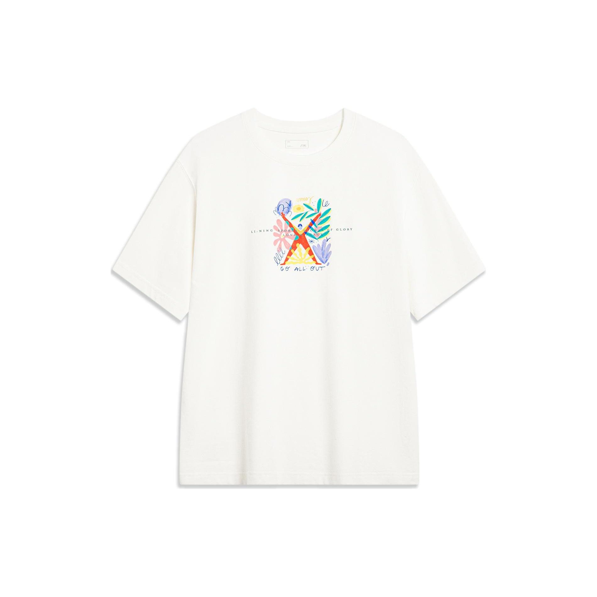 Li-Ning Sportswear Classic Graphic Tee  White Multi  Men s AHST459-2 XL