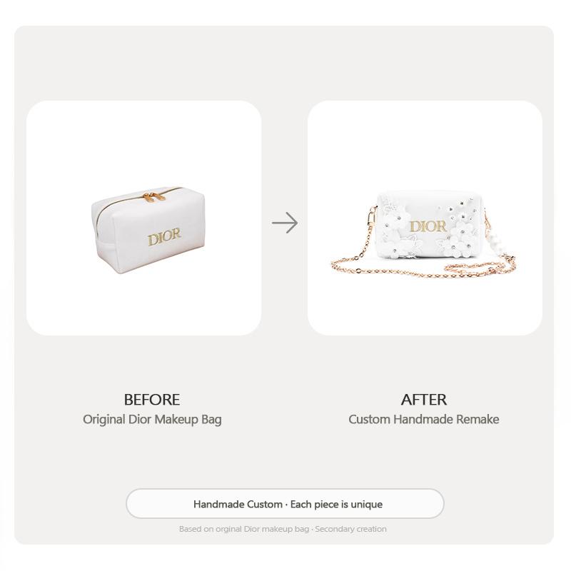 Borsa porta trucchi Remake Fatta a mano DIY Ispirata a Dior