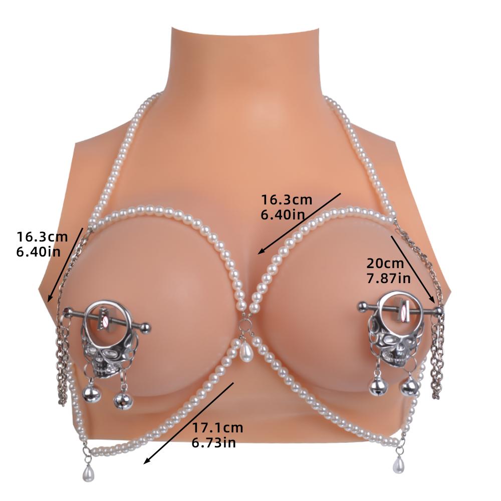 QKKQ Nipple Clamps with Choker Metal Non-piercing Nipple Clips BDSM Bondage Breast Attachment Nipple Clamps Sex Toys for Women