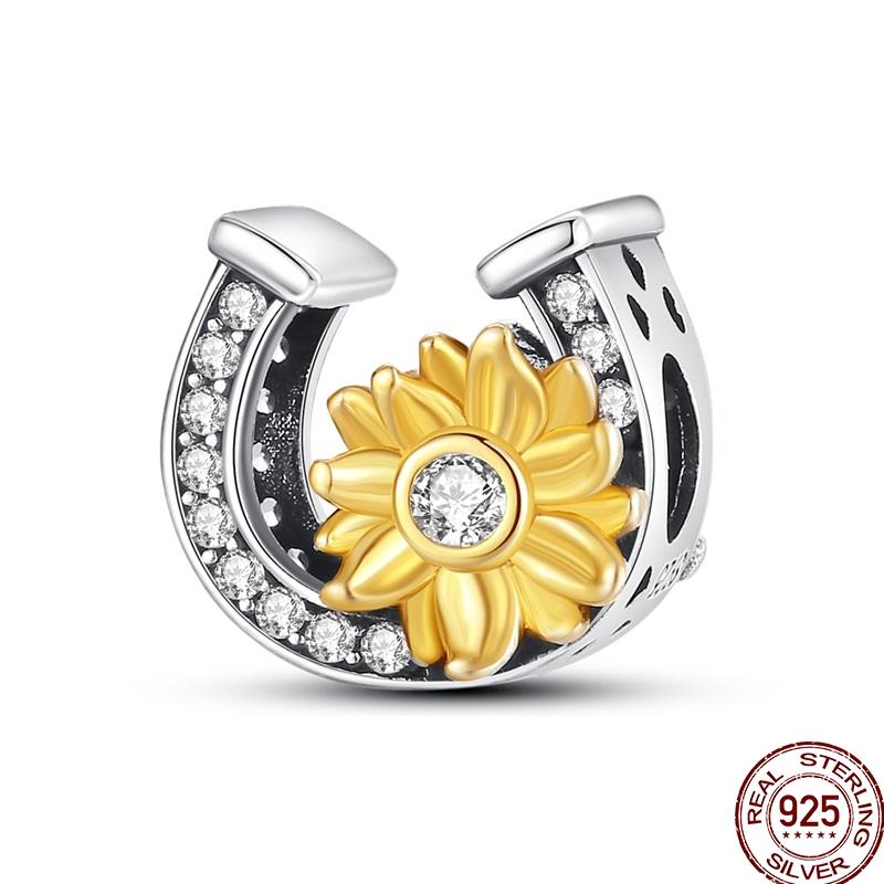 Original Copper Gold Series Charms Bead Sunflower Dogs Leopard Firefly Pendants Fit Bracelet Jewelry Gift Marking