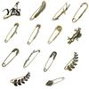 Coats Decorative Pin Vintage Bronze Safety Pin, Large Feather Bird Leaf Flower Lapel Men Women Brooch for Coats, Jackets, Hats, Bags Alloy Clothing
