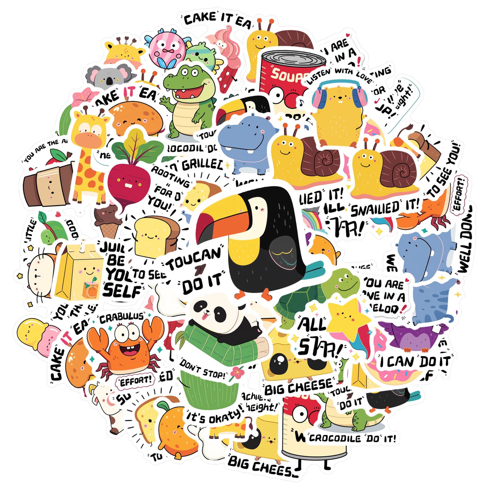 

35pcs Fun Motivation Stickers Playful Animal Stationery Stickers Animal Stickers For DIY Phone Guitar Laptop Notebook Suitcase