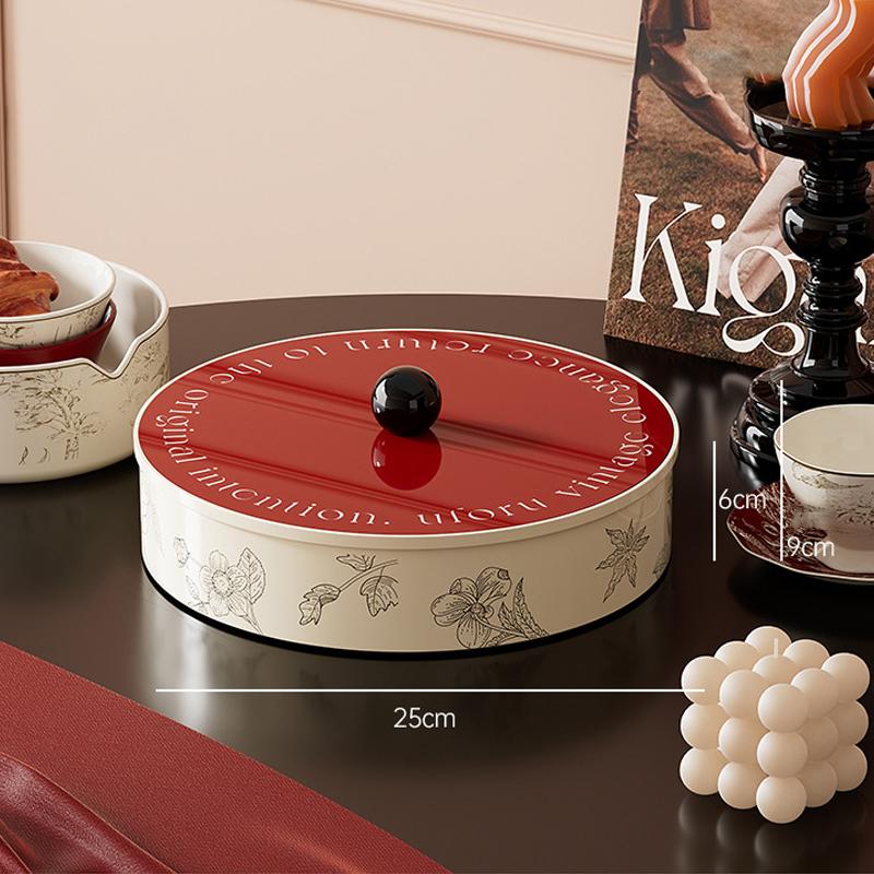 

French Vintage Multi-compartment Dry Fruit Plate Snacks Decorative Storage Box Living Room Coffee Table Candy Nut Snacks Tray