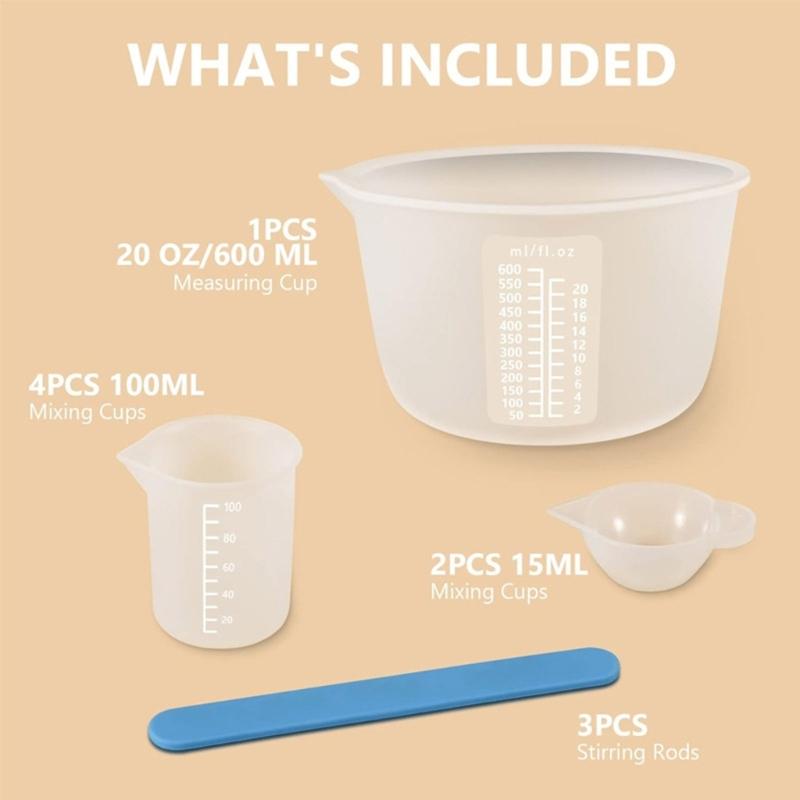 Multipurpose Resin Measuring Cup Set Sturdy Resin Materials Convenient for Craft Enthusiasts and Artists Supplies