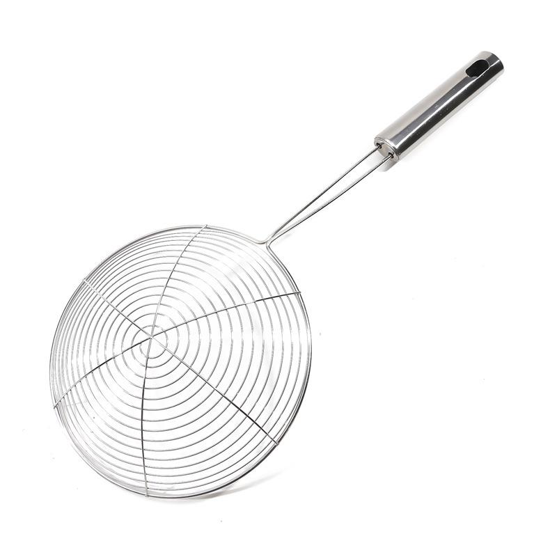 Oval Skimmer Stainless Steel Filter Mesh Oil Pot Food Filter Cookware Colander Fried Filter Kitchen Strainer Baking Cooking Tool for Home Kitchen Use