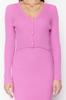 Women's Style Dress Pink Fitted Midi Knitwear Cardigan Dress Set