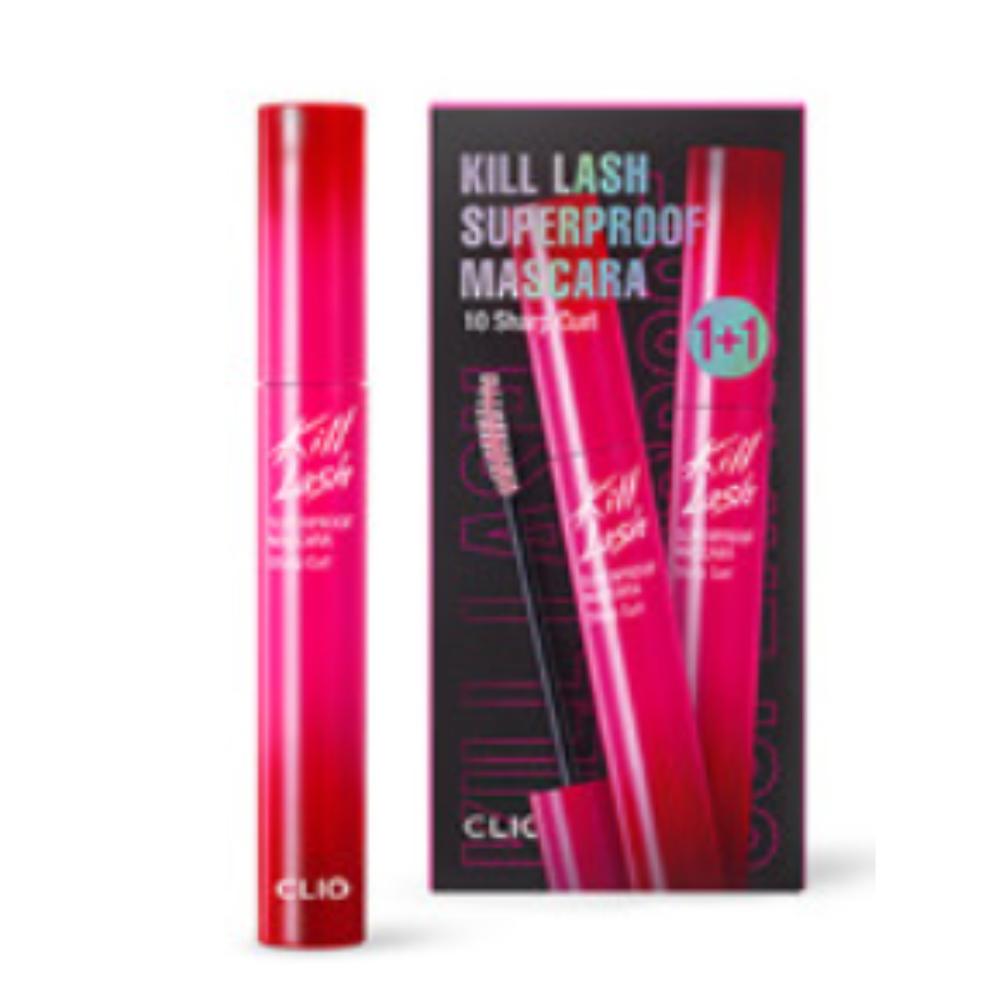 CLIO Kill Lash Superproof Mascara 1+1 Set | Long-Lasting Smudge-Proof Mascara
