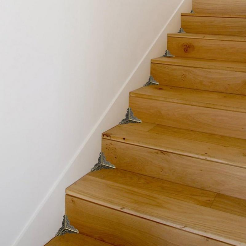 100PCS Retro Box Corner Protectors Decorative Box Corner Guard Elegant Corner Protectors for Wooden Steps Stair Dust Corners