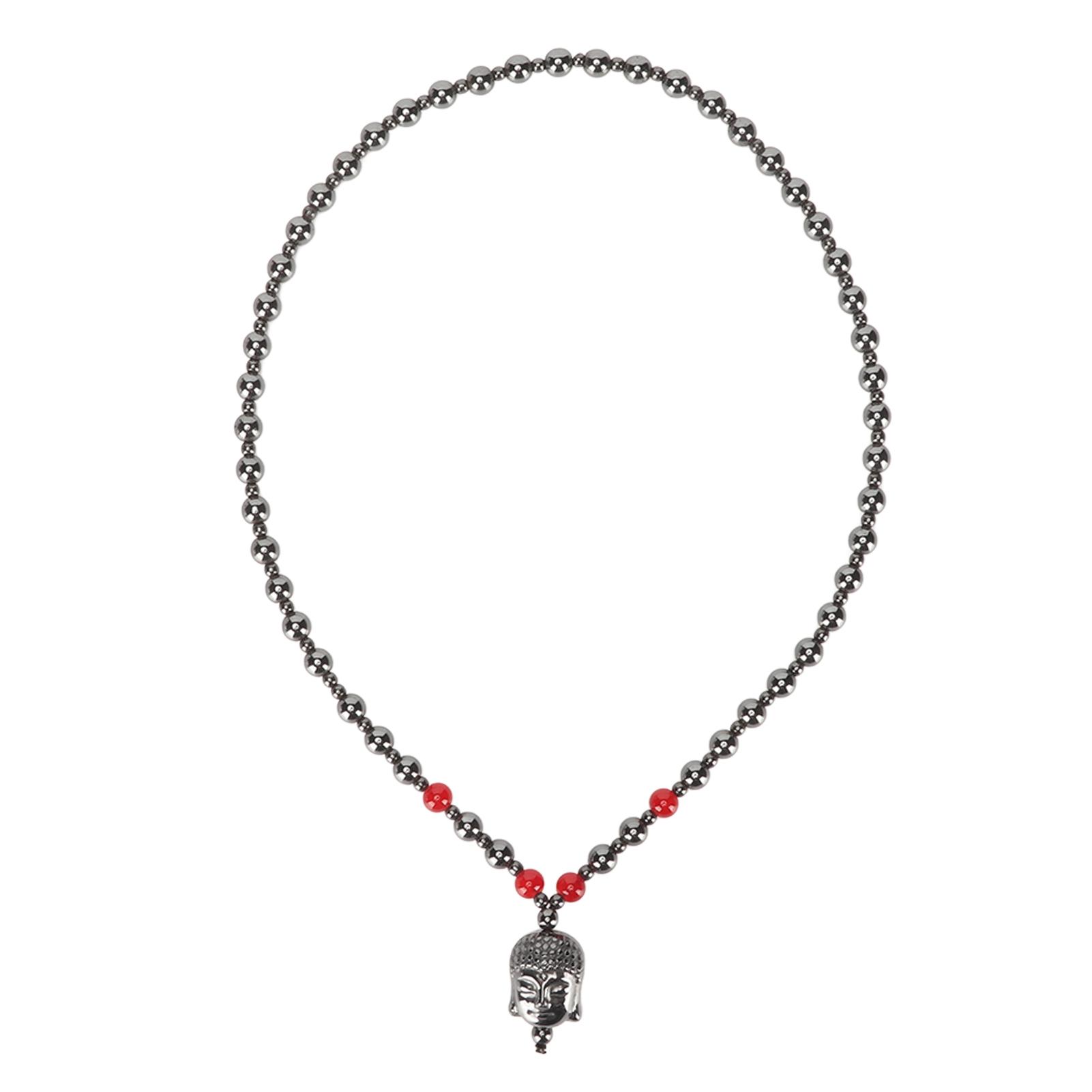 

Terahertz Healing Stone Necklace Pendant Promote Circulation Elastic Rope Beads Necklace