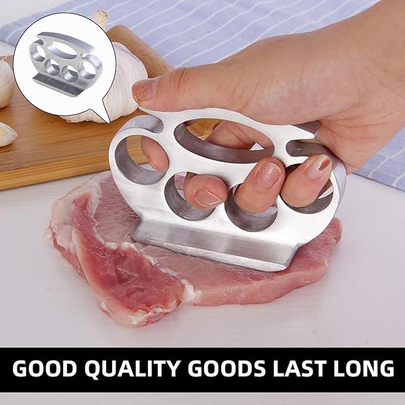 1PC Meat Tenderizer,Stainless Steel Knuckle Dusters for Strong Durable Meat Hammer,Meat Tenderiser Mallet Convenient Kitchen Tools