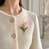 Plant Theme Brooch Flower Pin for Women, Golden Plated Floral Lapel Retro Blossom Badge Pin, Jewelry Daily Wear Parties Artistic