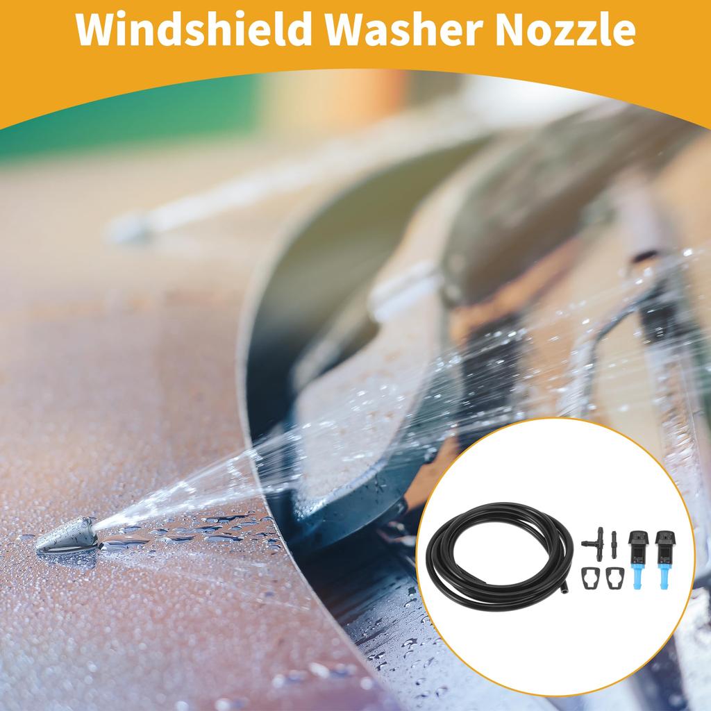 INFINAUTO Chrysler 300 06-10 Windshield Washer Nozzle Kit No.68024312AB Gasket Hose Connector Fluid Hose