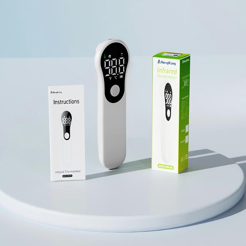 Portable Dual Mode Electronic Forehead Thermometer 2-Color Backlight Handheld Clinical Touchless Infrared Thermometer Portable Acrylic