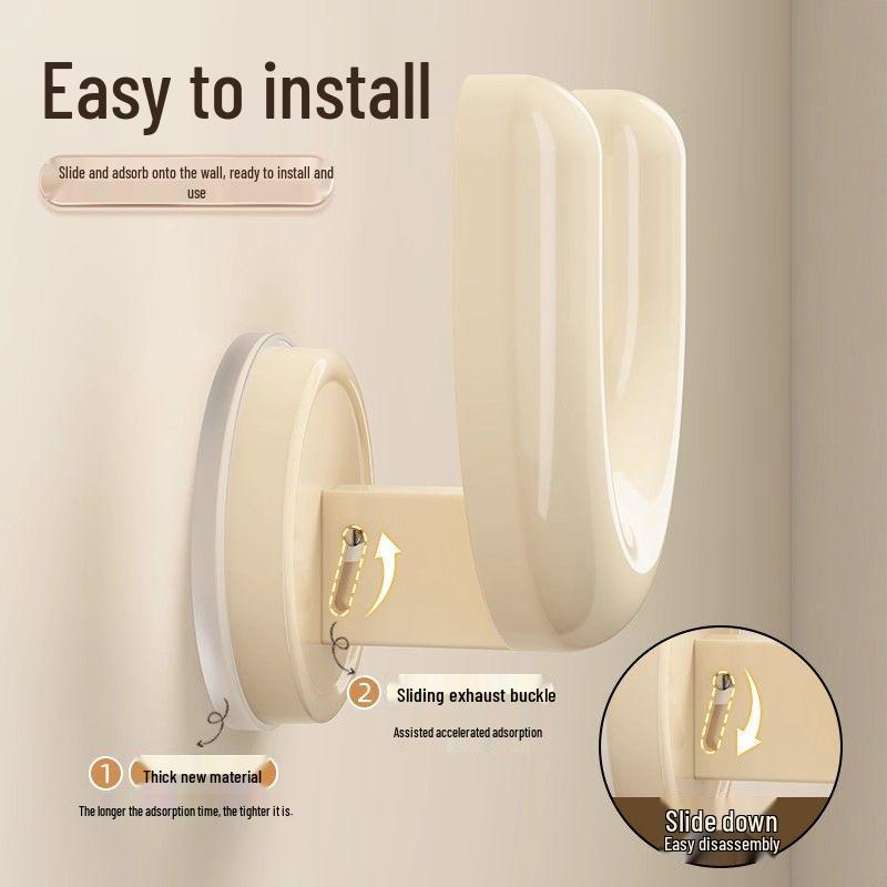 No-Drill Wall-Mounted Bathroom Slipper Rack with Suction Cups and Drainage Hooks
