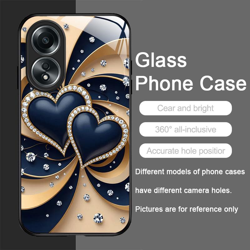 

Стильний Чорно-Білий Сердечко з Перлами Загартоване Скло Чохол для Телефона для OPPO Realme 13 Pro Plus 12 11 10 C55 X7 GT Neo 2 3T 5G Realme C67 4G