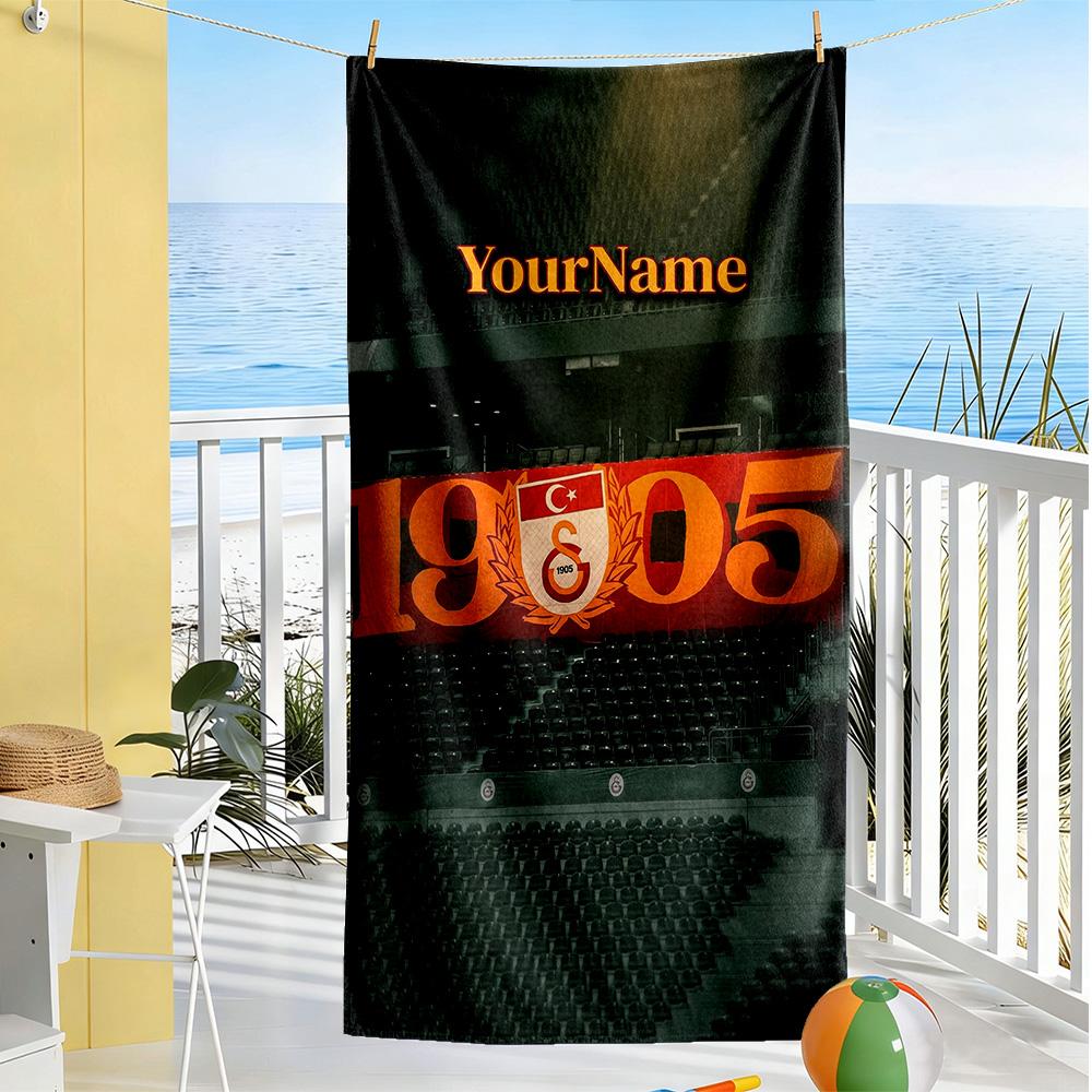 Galatasaray Customized Name Beach Towel High Absorbency & Quick-Dry Perfect for Traveling Yoga Camping and Swimming