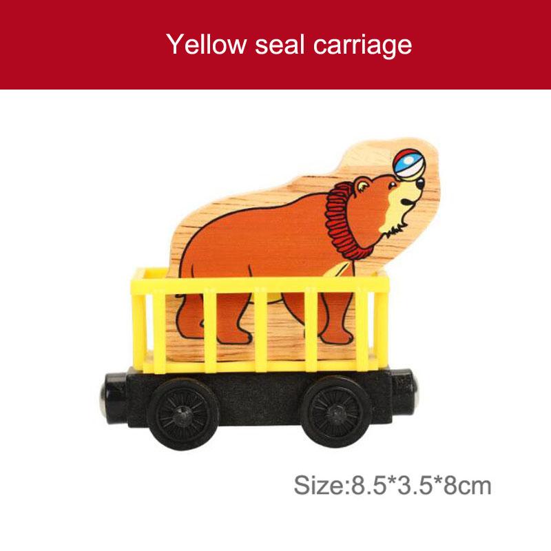 Wooden Magnetic Train Car Locomotive Toy Wood Railway Car Accessories Toys for Kids Gifts Fit Wood Biro Thomas Tracks