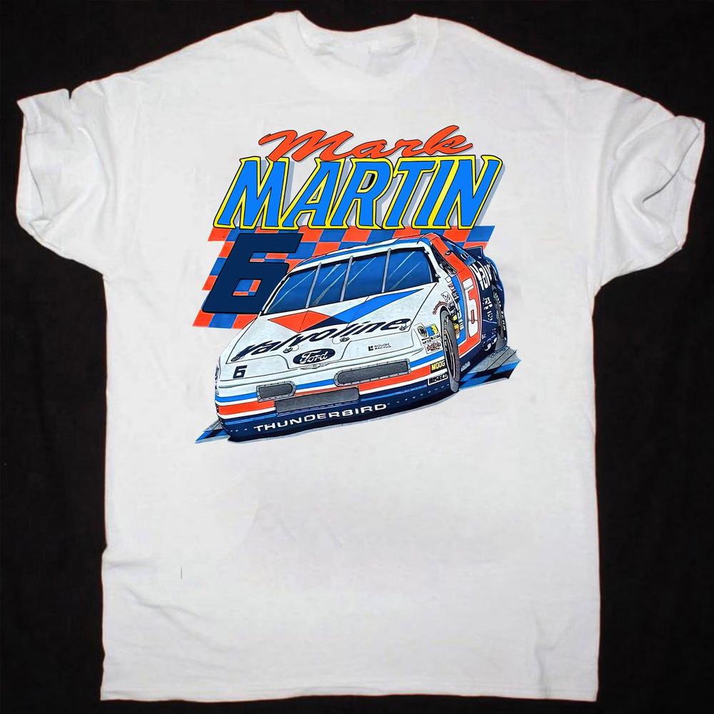 NEW Mark Martin Racing Car Short Sleeve Cotton White T Shirt S-5XL C352 Unisex T-Shirt