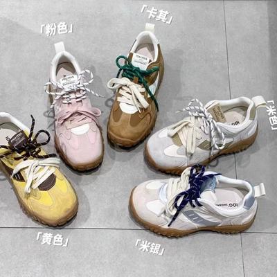 Damen Schnür-Sneaker mit dicker Sohle, atmungsaktiv, vielseitig, lässig, im Trend
