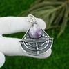 Sterling Silver Crown Chakra Natural Chevron Amethyst Bezel Wife Pendant Jewelry