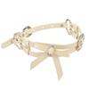 White Double Layer Leather Bow Choker for Women - Sweet and Cool Necklace 