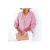 Street Style Wrinkled Cotton Long Sleeve Shirt For Women With Button Closure
