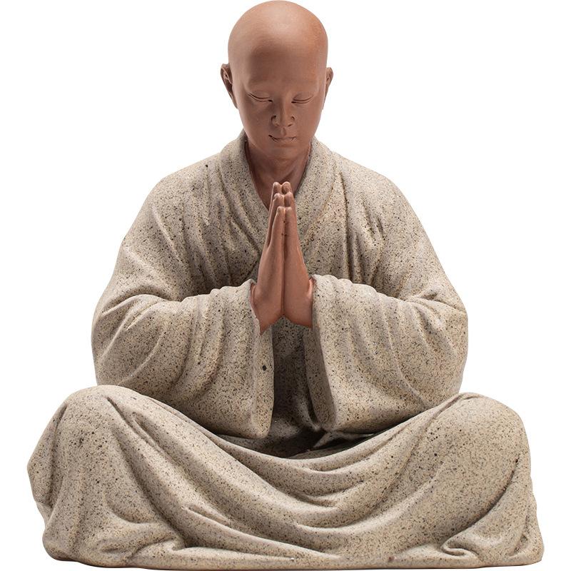 Ceramics Little Monk Decoration Statue Luxurious Home Room Office Character  Ornaments Chinese Specialty Crafts