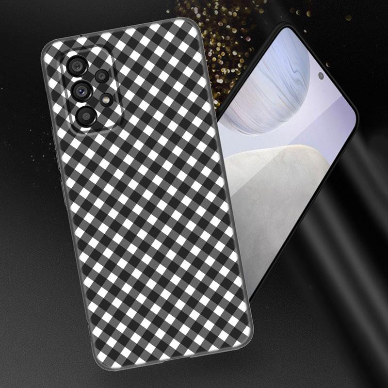 Schwarz Weiß Kariert Zebra Hülle Für Samsung A04 A21 A30 A50 A52 S A13 A14 A22 A23 A32 A53 A73 5G A11 A12 A31 A33 A51 A70 A71 A72